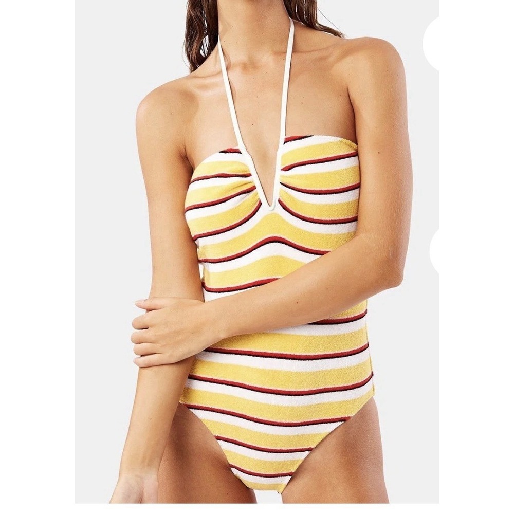 Solid And Striped Heather Terry One Piece Swimsuit In Tweety Size S